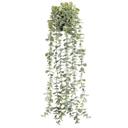 Der Rose 1Pcs Fake Plants Hanging Artificial Potted Faux Eucalyptus Plants for Vintage Boho Farmhouse Bathroom Office Desk Wall Book Shelf Room Accessories Decor Indoor