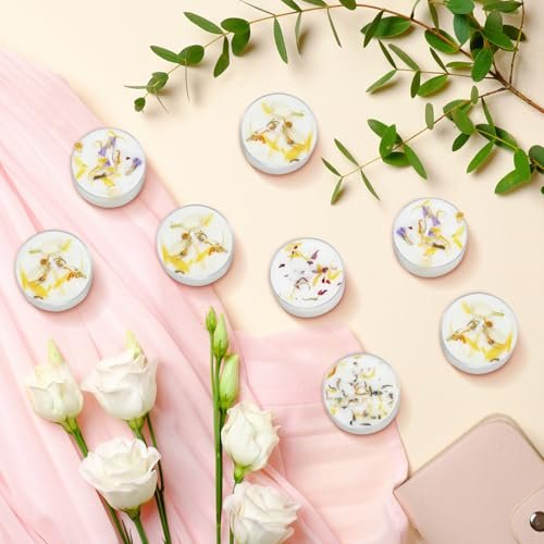 41RdurC9WmL._SL500_.jpg Honoson 12-Pack Scented Tealights with Dried Flowers – 4 Floral Scents for Weddings & Gifts - Image 6