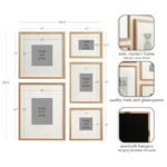 Kate and Laurel Contemporary Rectangle Photo Frame Set of 5 in Rustic Brown for Stylish Gallery Walls - Image 2