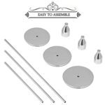 Denique Candlestick Holders Set - 6 Silver Taper Holders for Vintage Modern Table Centerpieces, Home & Wedding Decor. - Image 7