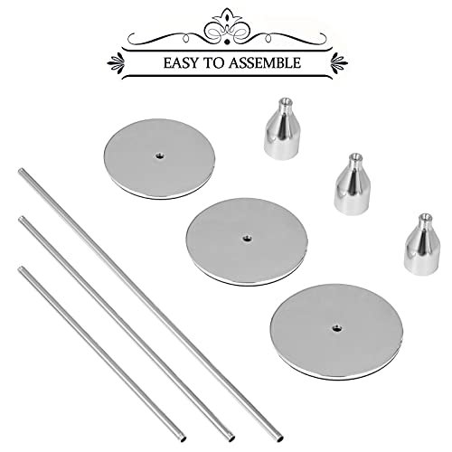 41TOfH-w2S._SL500_.jpg Denique Candlestick Holders Set - 6 Silver Taper Holders for Vintage Modern Table Centerpieces, Home & Wedding Decor. - Image 7