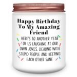 Homsolver Best Friend-Birthday Gifts for Women Men, Funny Friendship Gifts for Woman Candles, Birthday Gift for Friends Sister Bestie BFF Coworker Classmate, Funny Scented Candles