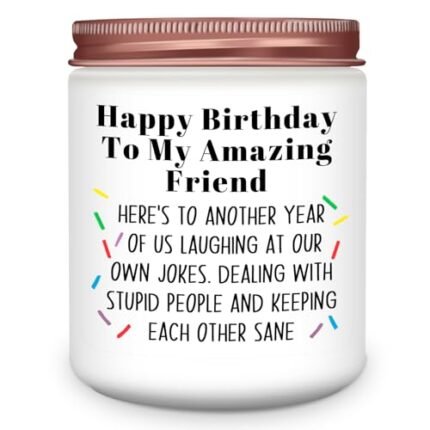 Homsolver Best Friend-Birthday Gifts for Women Men, Funny Friendship Gifts for Woman Candles, Birthday Gift for Friends Sister Bestie BFF Coworker Classmate, Funny Scented Candles