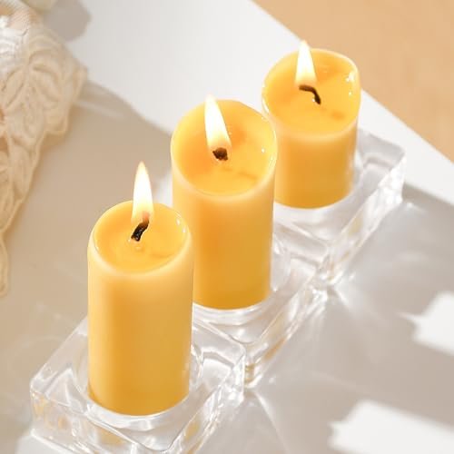 41VRnJWChxL._SL500_.jpg 4-Pack Small Beeswax Pillar Candles - 10-Hour Burn Time, Ideal for Home, Travel & Power Outages, Classic Style (3.5"x1.3") - Image 7