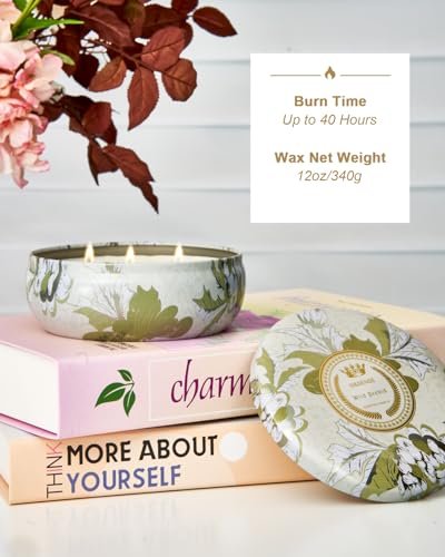 41VlU7DfMbL._SL500_.jpg M&SENSE Wild Orchid Scented Candle: Large 3-Wick Soy Tin, 40+ Hr Burn, 100% Vegan, Aromatherapy Gift for All. - Image 4
