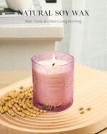 M&SENSE Vegan Plum Berries Wooden Scented Soy Candle—42-Hour Burn for Stress Relief, Perfect Housewarming Gift! - Image 3