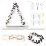 No-Drill Floating Wall Shelves with Art, Leaves & Light Strip - Set of 2 Plant Decor for Home & Office, Boho Style Gifts for Women. - Image 6
