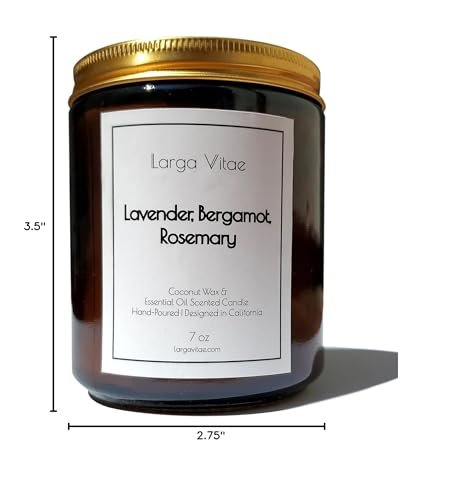 41WP6AiYVkL._SL500_.jpg All-Natural Lavender, Bergamot, Rosemary Aromatherapy Candle, Pet-Safe, Eco-Friendly Vegan Coconut Wax. - Image 8