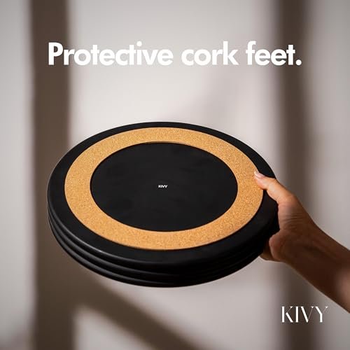41WYisiDDlL._SL500_.jpg KIVY 11" Round Decorative Concrete Tray - Modern Coffee Table Centerpiece for Living Room & Bedroom (Cream) - Image 6
