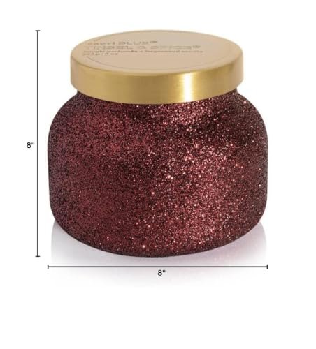 41X6BI53TL._SL500_.jpg Capri Blue Tinsel & Spice Petite Glam Jar Candle - Juniper, Cinnamon, Vanilla, 8 oz Red Glitter Candle for Christmas Decor. - Image 8