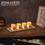 Romadedi Rustic Wooden Candle Holder Set - 4 Glass Tealight Holders for Home Decor, Perfect for Living Room and Gifts. - Image 2