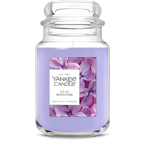 Yankee Candle Lilac Blossoms 22oz Jar - Up to 150-Hour Yankee Candle Lilac Blossoms Scented Candle, 22oz Large Jar with up to 150 Hour Burn Time, Giftable, Birthdays
