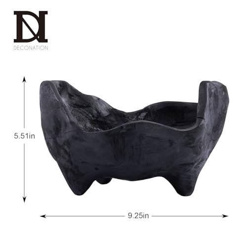 41XR3BD6wYL._SL500_.jpg DN DECONATION 9.25" Oak Wood Decorative Bowl – Stylish Key, Fruit & Candy Holder, Boho Farmhouse Decor - Image 3