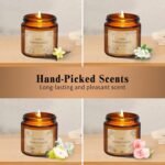 4-Pack Scented Soy Wax Candles in Amber Jars – Perfect Gift Set for Women for Birthdays, Valentine's, or Mother's Day - Image 2