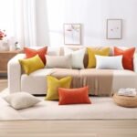 Set of 2 decorUhome 18x18 Euro Chenille Pillow Covers - Elegant Beige Soft Decorative Cushions for Living Room. - Image 8