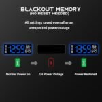 EASYERA 16.5" Digital Wall Clock: Bluetooth Sync, RGB Lights, Remote Control, Dual Alarms, Auto DST, Temp Display - Perfect for Classroom & Gaming. - Image 9