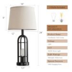 SRJJA Set of 2 Black Table Lamps - Farmhouse Style with USB A+C for Living Room & Bedroom End Tables - Image 6