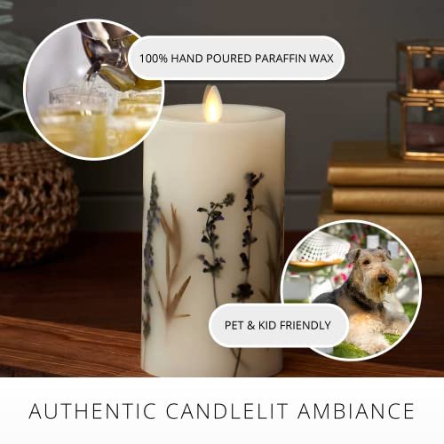 41YoZuTlLZL._SL500_.jpg Luminara Realistic Moving Flame LED Candle with Lavender & Rosemary - Remote Ready, 3.25" x 4.5" - Image 4
