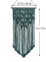 Winterdemoon Handmade Cotton Macrame Wall Hanging in Deep Green for Chic Home Decor. - Image 6