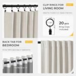 INOVADAY 100% Blackout Curtains - 84" Long Linen Drapes, Thermal Insulated for Bedroom & Living Room, 2 Panels Beige. - Image 3