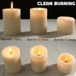 Set of 6 Unscented Ivory Pillar Candles - 2.8x4 inches, Dripless & Smokeless, 50-Hour Burn for Home, Christmas & Dinner Decor. - Image 4
