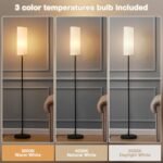 Ambimall 64" Floor Lamp with Bulb - Beige Shade, Pull Chain Switch, Minimalist Design for Living Room & Bedrooms - Image 3
