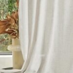 MYSKY HOME Linen Curtains for Living Room: Natural Semi-Sheer Drapes, 84" Length, 2 Panels, Farmhouse Boho Style, Back Tab for Sliding Glass Door, 50" Wide. - Image 7