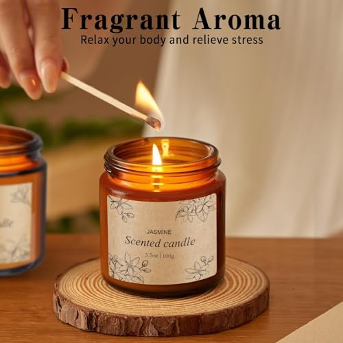 41caItlLikL._SL500_.jpg 4-Pack Scented Soy Wax Candles in Amber Jars – Perfect Gift Set for Women for Birthdays, Valentine's, or Mother's Day - Image 4