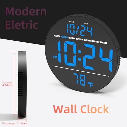 41dpoRlEpIL._SL500_.jpg Large LED Digital Wall Clock with Date, Temperature & Auto-Brightness | Modern Plug-In Clock for Home & Office - Image 2