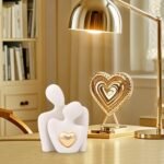 Couples Ceramic Statue for Home Decor - Unique 3.15in Love Figurine for Bedroom & Gifts - Image 3