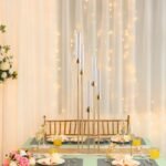 Fullvaseer 5-Arm Gold Candelabra Set of 4 with Acrylic Lampshade for Weddings, Birthdays, and Home Decor, 39.4'' Candle Holders for LED Taper Candles. - Image 7