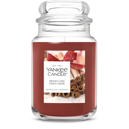 Yankee Candle Sparkling Cinnamon Fall Scented Candle, 22oz Jar, 150-Hour Yankee Candle, Sparkling Cinnamon Fall Scented Candle, 22oz Large Jar with up to 150 Hour Burn Time