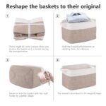 OIAHOMY 3-Pack Storage Baskets: 13x9.85x8.7'' Woven Bins with Handles for Toy Storage & Stylish Home Decor, White & Brown - Image 6