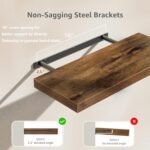 QEEIG 24-Inch Floating Wall Shelves Set of 2 - Rustic Brown Farmhouse Decor for Bathroom, Bedroom, or Living Room - Image 5
