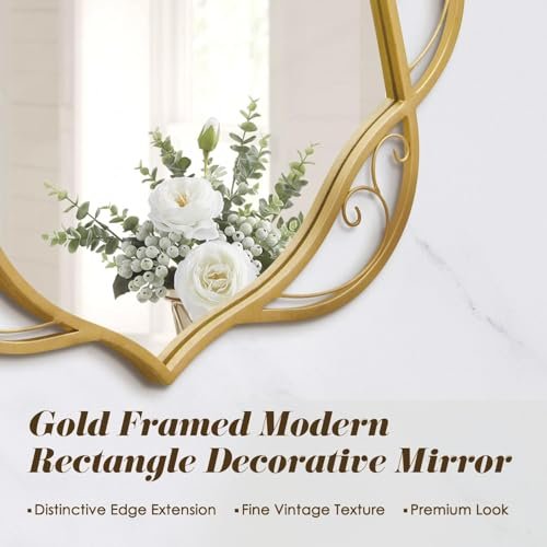 41g6tLq0guL._SL500_.jpg Besdomus Gold Wall Mirror: 24"x48" Antique, Versatile Hanging for Living Room, Entryway, or Hallway. - Image 7