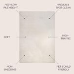 JONATHAN Y Hallie 8x10 Minimalist Ivory/Cream Indoor/Outdoor Area Rug, Pet-Friendly, Washable, Stain-Resistant. - Image 2