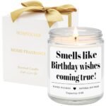 Homsolver Birthday Gifts for Women Men, 9OZ Lavender Scented Birthday Candles with 50+ Hours Burn Time, Unique Handmade Birthday's Decorations for Her Him, 18th/21st/30th/40th/50th/60th Gift Ideas