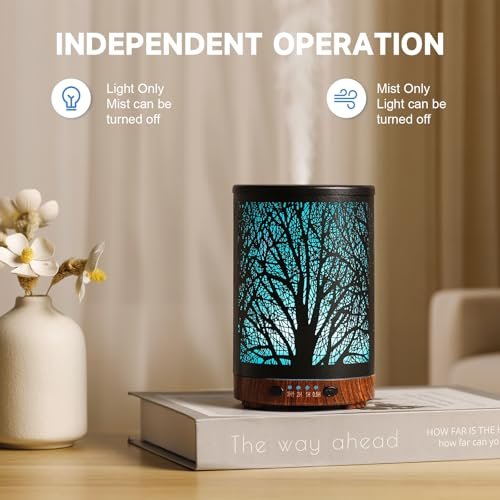 41gzDKxNWYL._SL500_.jpg JOYOLO 120ML Essential Oil Diffuser: Metal Aromatherapy Diffuser with Auto Shut-Off, 7 LED Lights for Home, Office, Spa. - Image 5