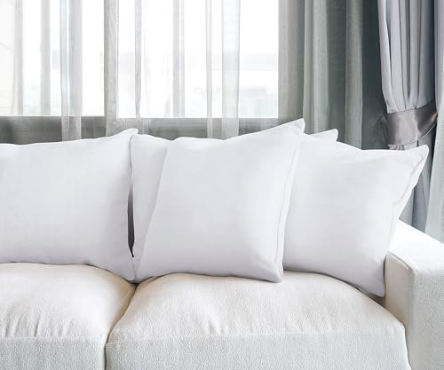 41h3GeiDZL._SL500_.jpg Utopia Bedding Throw Pillows Set of 4 (22"x22") – White Decorative Pillows for Sofa, Bed, Couch - Image 3