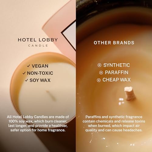 41hGJtzCIWL._SL500_.jpg Hotel Lobby Candle Spa – Luxury 9.75oz Soy Candle with Eucalyptus, Mint, Sage, Jasmine & Amber – 65-Hour Non-Toxic Burn - Image 3