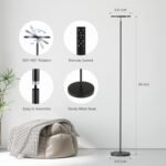 SUNMORY 32W LED Floor Lamp: 3000LM Remote-Controlled, 69" Tall, Dimmable Modern Torchiere for Living Room, Bedroom, Office. - Image 3
