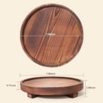 DEBETOOL Round Wooden Tray – Rustic Soap Organizer for Kitchen & Bathroom, Farmhouse Decor for Candles, Perfume, and More. - Image 2