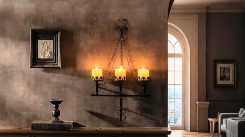 41hqxbFeOVL._SL500_.jpg Black Wall Candle Sconces - 3 Iron Candelabras for Gothic Victorian Decor in any Room - Image 5