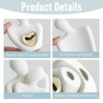 Starfa Mini Couple Statue for TV Stand: Modern Living Room Decor, Ceramic Shelf Accent, Nightstand Knick-Knacks. - Image 3