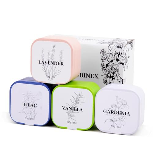 4-Pack Scented Soy Wax Candles | 10% Essential Oil | 4-Pack Scented Soy Wax Candles Set | 10% Essential Oil Concentration | Lavender, Gardenia, Lilac, Vanilla | Aromatherapy Candles for Home Fragrance