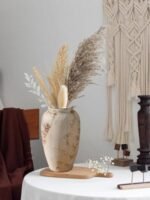 Prettidecor 9.5" Rustic Ceramic Vase for Home Decor, Living Room, Shelf, Mantel, and Office Flowers. - Image 3