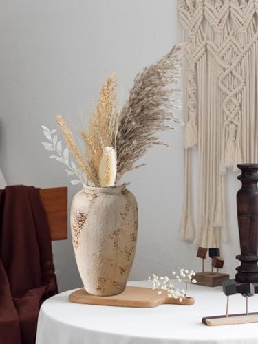 41jv9vwkE0L._SL500_.jpg Prettidecor 9.5" Rustic Ceramic Vase for Home Decor, Living Room, Shelf, Mantel, and Office Flowers. - Image 3