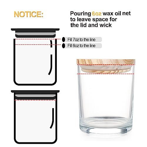 41lBG3dETpL._SL500_.jpg 12 Pcs SHOWIN 7 OZ Thick Candle Jars with Wood Lids - Empty Candle Making Containers, Clear Sample Jars - Image 8