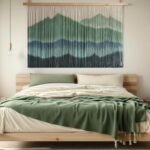Colorful Boho Macrame Wall Hanging Tapestry - Large Dip-Dyed Fiber Mountain Decor for Living Room (Green) - Image 5