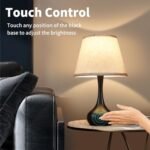 ONEWISH Touch Bedside Lamp: 3-Way Dimmable Table Lamp with Fabric Shade for Bedroom and Office Use. - Image 3